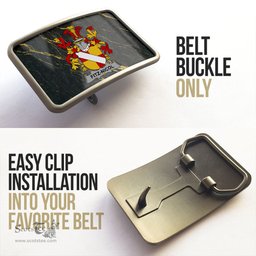 ScotsTee Shop Irish Fitz Nicol Coat of Arms Irish Family Crest Irish Belt Bucker