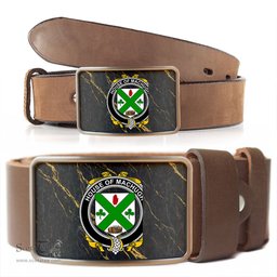 ScotsTee Shop Irish House of MACHUGH Coat of Arms Irish Family Crest Irish Belt Bucker