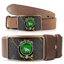 ScotsTee Shop Irish House of O HANLON Coat of Arms Irish Family Crest Irish Belt Bucker