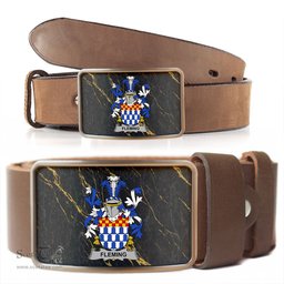 ScotsTee Shop Irish Fleming Coat of Arms Irish Family Crest Irish Belt Bucker