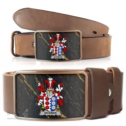ScotsTee Shop Irish Hickman Coat of Arms Irish Family Crest Irish Belt Bucker