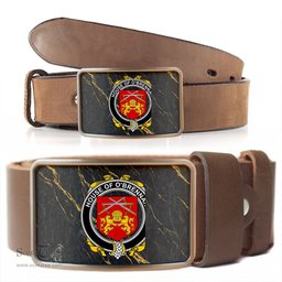 ScotsTee Shop Irish House of O BRENNAN Ossory Coat of Arms Irish Family Crest Irish Belt Bucker