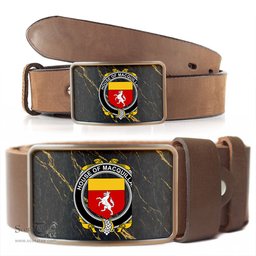 ScotsTee Shop Irish House of MACQUILLAN Coat of Arms Irish Family Crest Irish Belt Bucker