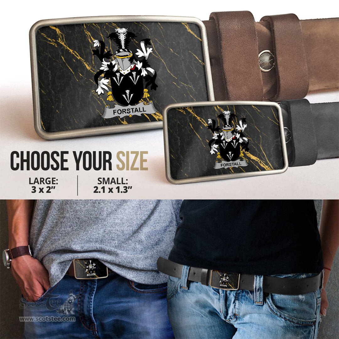 ScotsTee Shop Irish Forstall Coat of Arms Irish Family Crest Irish Belt Bucker