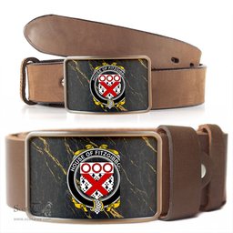 ScotsTee Shop Irish House of FITZGIBBON Coat of Arms Irish Family Crest Irish Belt Bucker