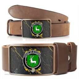 ScotsTee Shop Irish House of O CONNOR Corcomroe Coat of Arms Irish Family Crest Irish Belt Bucker