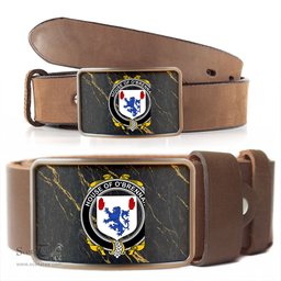 ScotsTee Shop Irish House of O BRENNAN Connacht Coat of Arms Irish Family Crest Irish Belt Bucker