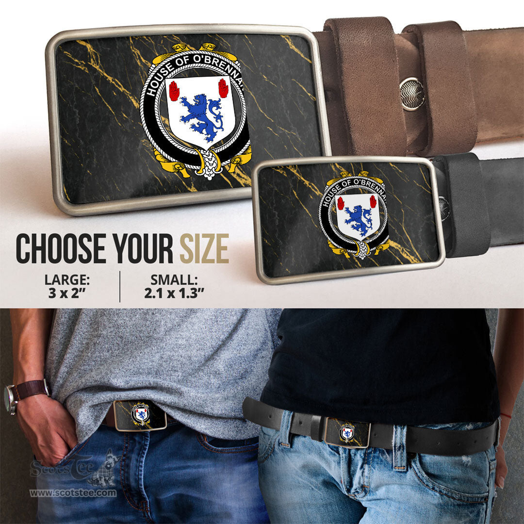 ScotsTee Shop Irish House of O BRENNAN Connacht Coat of Arms Irish Family Crest Irish Belt Bucker