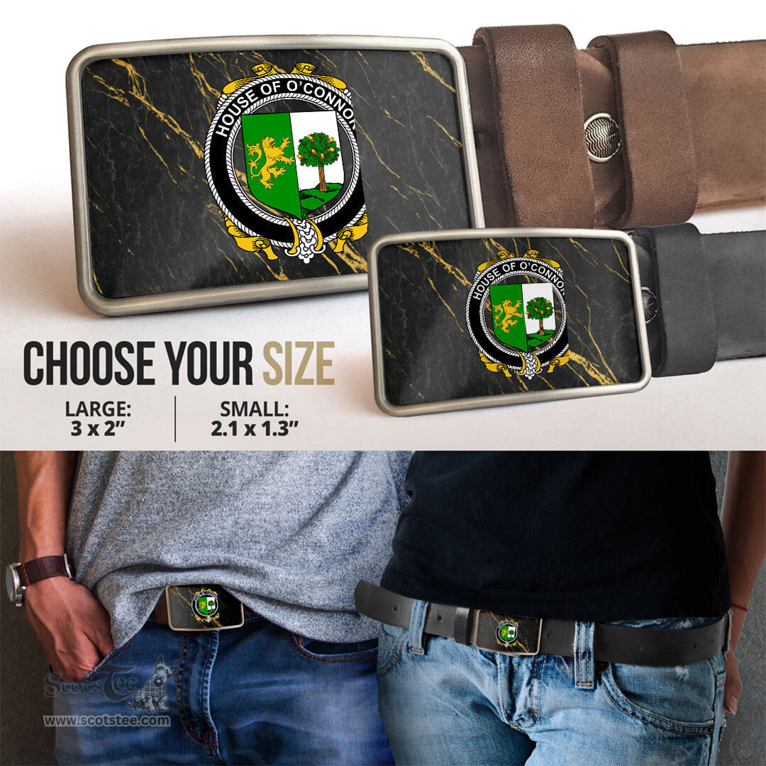ScotsTee Shop Irish House of O CONNOR Sligo Coat of Arms Irish Family Crest Irish Belt Bucker