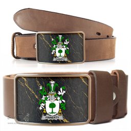 ScotsTee Shop Irish Finnerty or O Finaghty Coat of Arms Irish Family Crest Irish Belt Bucker