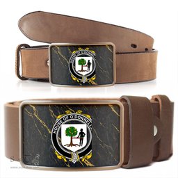 ScotsTee Shop Irish House of O DONNELLAN Coat of Arms Irish Family Crest Irish Belt Bucker