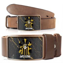 ScotsTee Shop Irish Farley or O Farley Coat of Arms Irish Family Crest Irish Belt Bucker