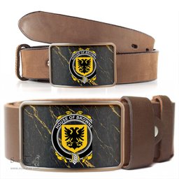 ScotsTee Shop Irish House of BROWNE Coat of Arms Irish Family Crest Irish Belt Bucker