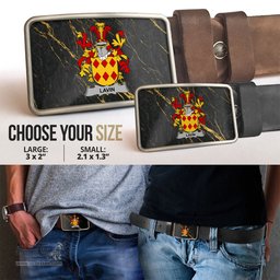 ScotsTee Shop Irish Lavin or O Lavin Coat of Arms Irish Family Crest Irish Belt Bucker