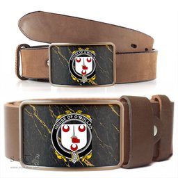 ScotsTee Shop Irish House of O MULLAN Coat of Arms Irish Family Crest Irish Belt Bucker