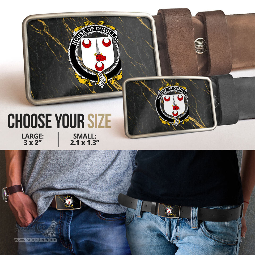 ScotsTee Shop Irish House of O MULLAN Coat of Arms Irish Family Crest Irish Belt Bucker
