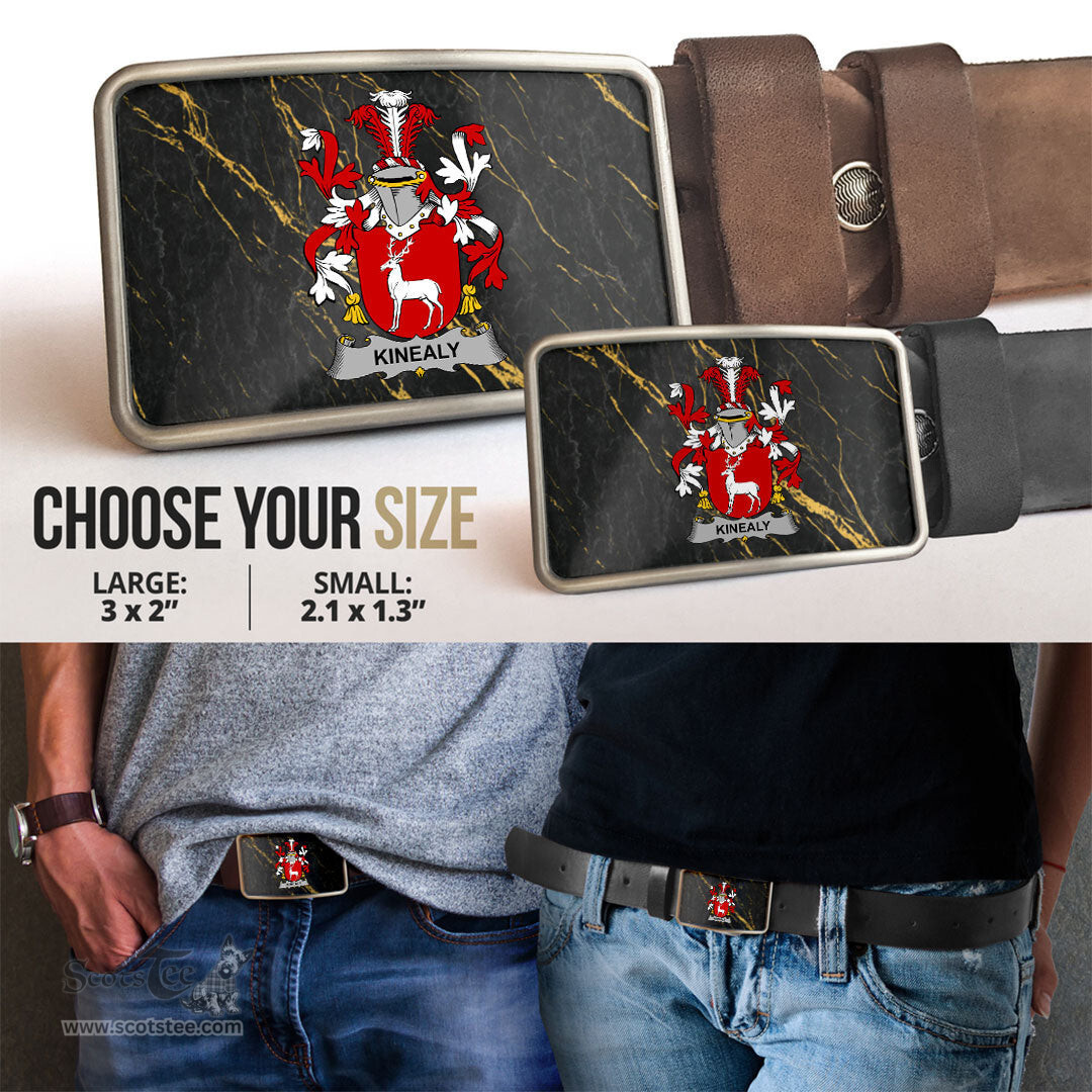 ScotsTee Shop Irish Kinealy or O Kinnally Coat of Arms Irish Family Crest Irish Belt Bucker