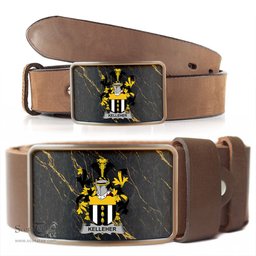 ScotsTee Shop Irish Kelleher or O Kelleher Coat of Arms Irish Family Crest Irish Belt Bucker