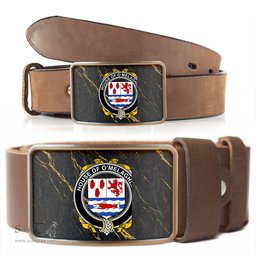 ScotsTee Shop Irish House of O MELAGHLIN Coat of Arms Irish Family Crest Irish Belt Bucker
