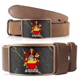 ScotsTee Shop Irish McCarron Coat of Arms Irish Family Crest Irish Belt Bucker