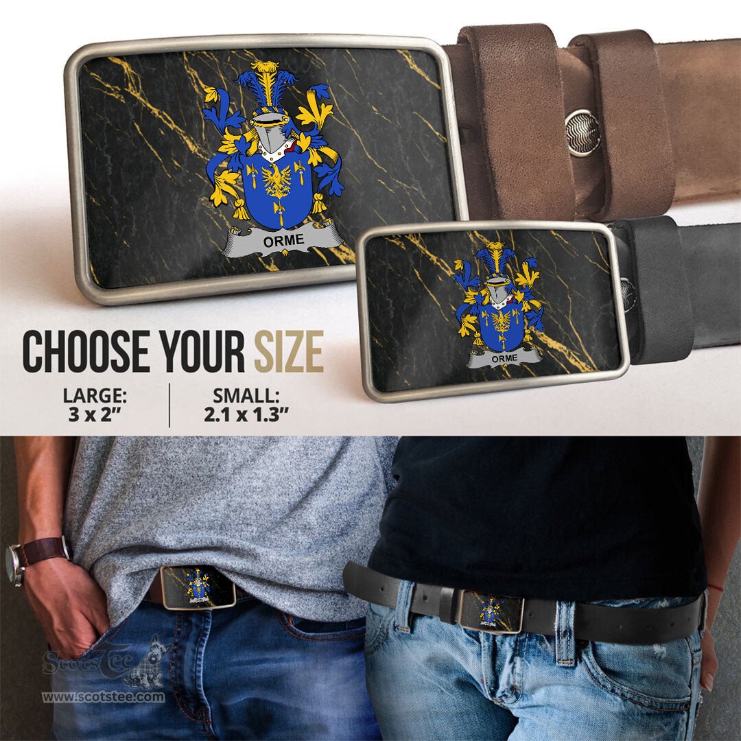 ScotsTee Shop Irish Orme Coat of Arms Irish Family Crest Irish Belt Bucker