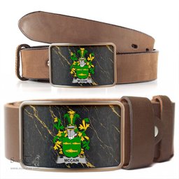 ScotsTee Shop Irish McCain or O Kane Coat of Arms Irish Family Crest Irish Belt Bucker