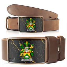 ScotsTee Shop Irish McDonagh or McDonogh Coat of Arms Irish Family Crest Irish Belt Bucker