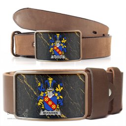 ScotsTee Shop Irish McFadden or McFadyen Coat of Arms Irish Family Crest Irish Belt Bucker