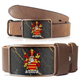 ScotsTee Shop Irish Muschamp Coat of Arms Irish Family Crest Irish Belt Bucker