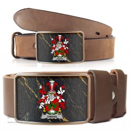 ScotsTee Shop Irish Owens Coat of Arms Irish Family Crest Irish Belt Bucker