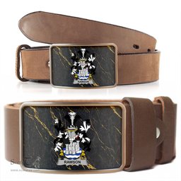 ScotsTee Shop Irish Rawson Coat of Arms Irish Family Crest Irish Belt Bucker