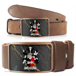 ScotsTee Shop Irish Neale Coat of Arms Irish Family Crest Irish Belt Bucker