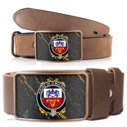 ScotsTee Shop Irish House of O MULVIHILL Coat of Arms Irish Family Crest Irish Belt Bucker