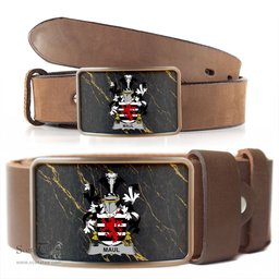 ScotsTee Shop Irish Maul or Maule Coat of Arms Irish Family Crest Irish Belt Bucker