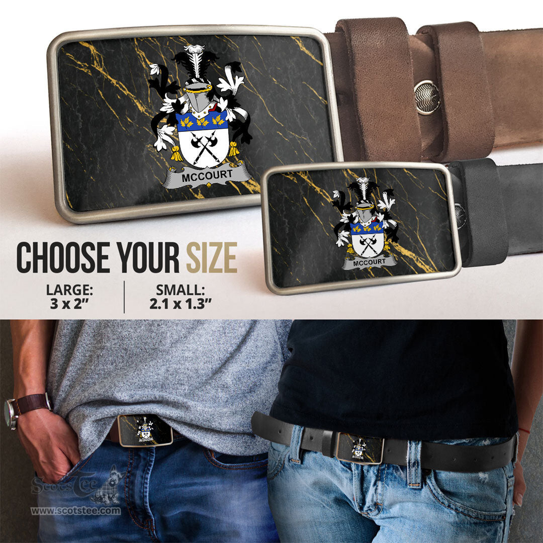 ScotsTee Shop Irish McCourt Coat of Arms Irish Family Crest Irish Belt Bucker