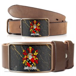 ScotsTee Shop Irish Ivers Coat of Arms Irish Family Crest Irish Belt Bucker
