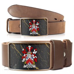 ScotsTee Shop Irish Minchin Coat of Arms Irish Family Crest Irish Belt Bucker