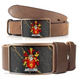 ScotsTee Shop Irish Leahy or O Lahy Coat of Arms Irish Family Crest Irish Belt Bucker