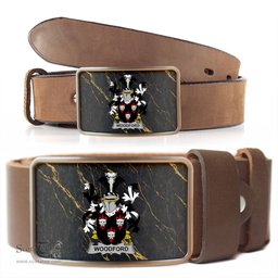 ScotsTee Shop Irish Woodford Coat of Arms Irish Family Crest Irish Belt Bucker