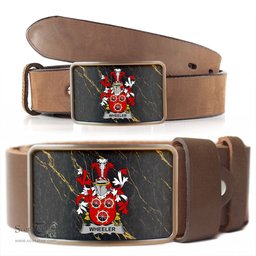 ScotsTee Shop Irish Wheeler Coat of Arms Irish Family Crest Irish Belt Bucker