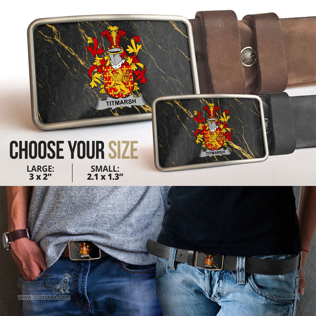 ScotsTee Shop Irish Titmarsh Coat of Arms Irish Family Crest Irish Belt Bucker