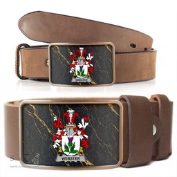 ScotsTee Shop Irish Webster Coat of Arms Irish Family Crest Irish Belt Bucker