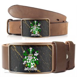 ScotsTee Shop Irish Veldon Coat of Arms Irish Family Crest Irish Belt Bucker