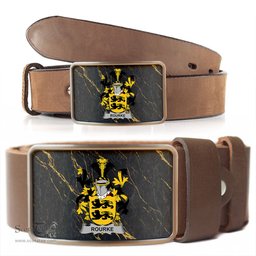 ScotsTee Shop Irish Rourke or O Rourke Coat of Arms Irish Family Crest Irish Belt Bucker