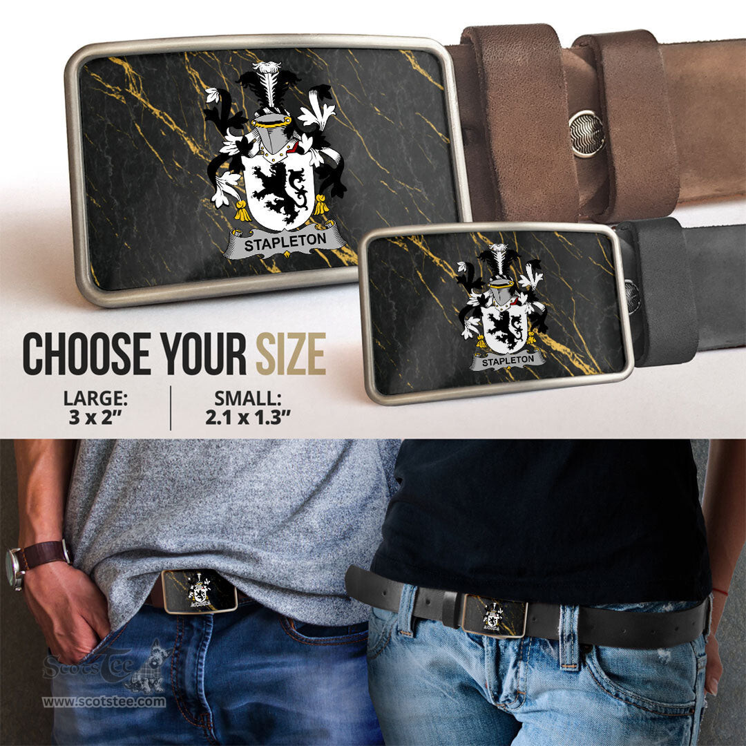 ScotsTee Shop Irish Stapleton Coat of Arms Irish Family Crest Irish Belt Bucker