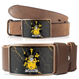 ScotsTee Shop Irish Wotton Coat of Arms Irish Family Crest Irish Belt Bucker
