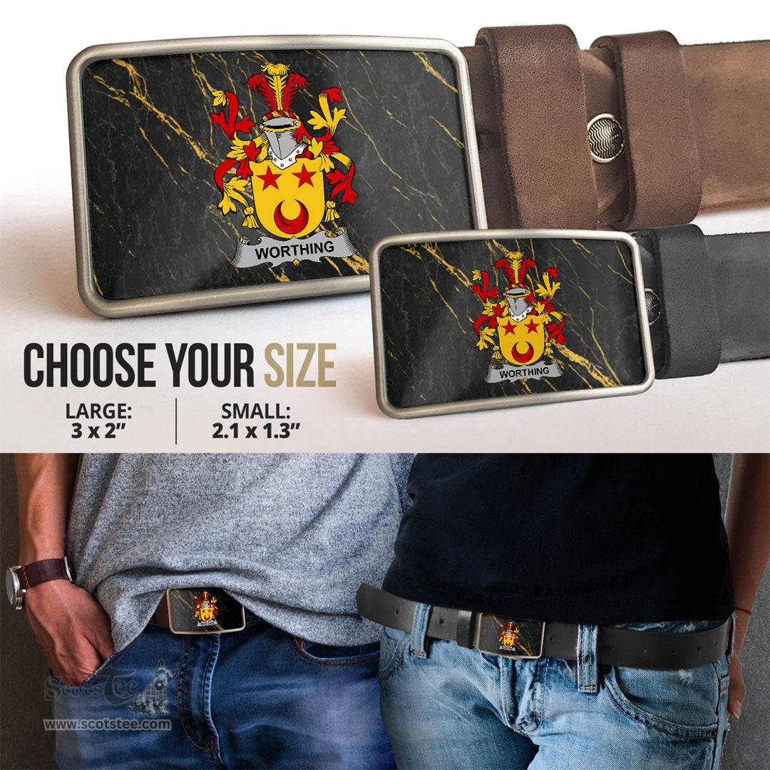 ScotsTee Shop Irish Worthing Coat of Arms Irish Family Crest Irish Belt Bucker