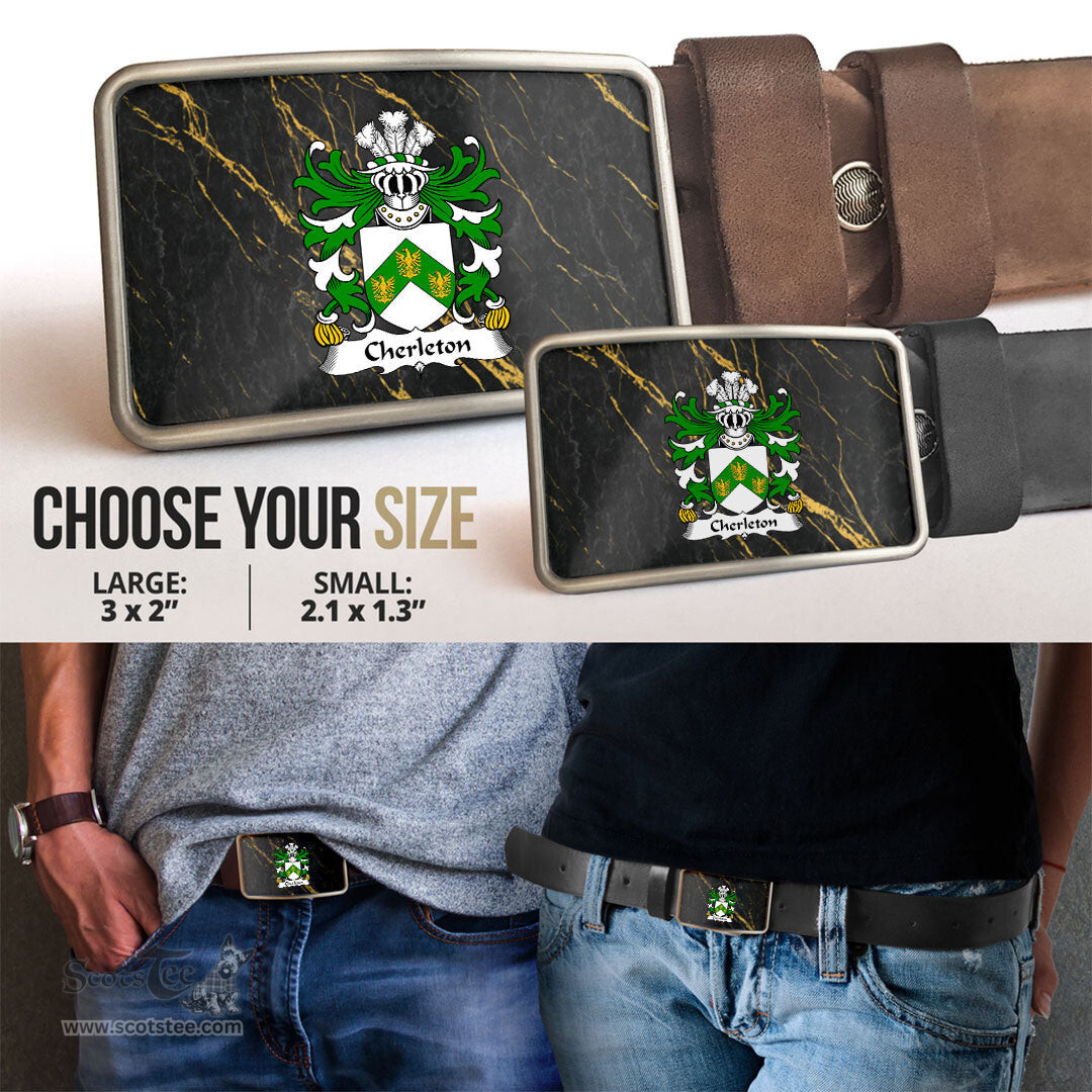 ScotsTee Shop Welsh Cherleton or Charlton Lords of Powys Coat of Arms Welsh Family Crest Welsh Belt Bucker