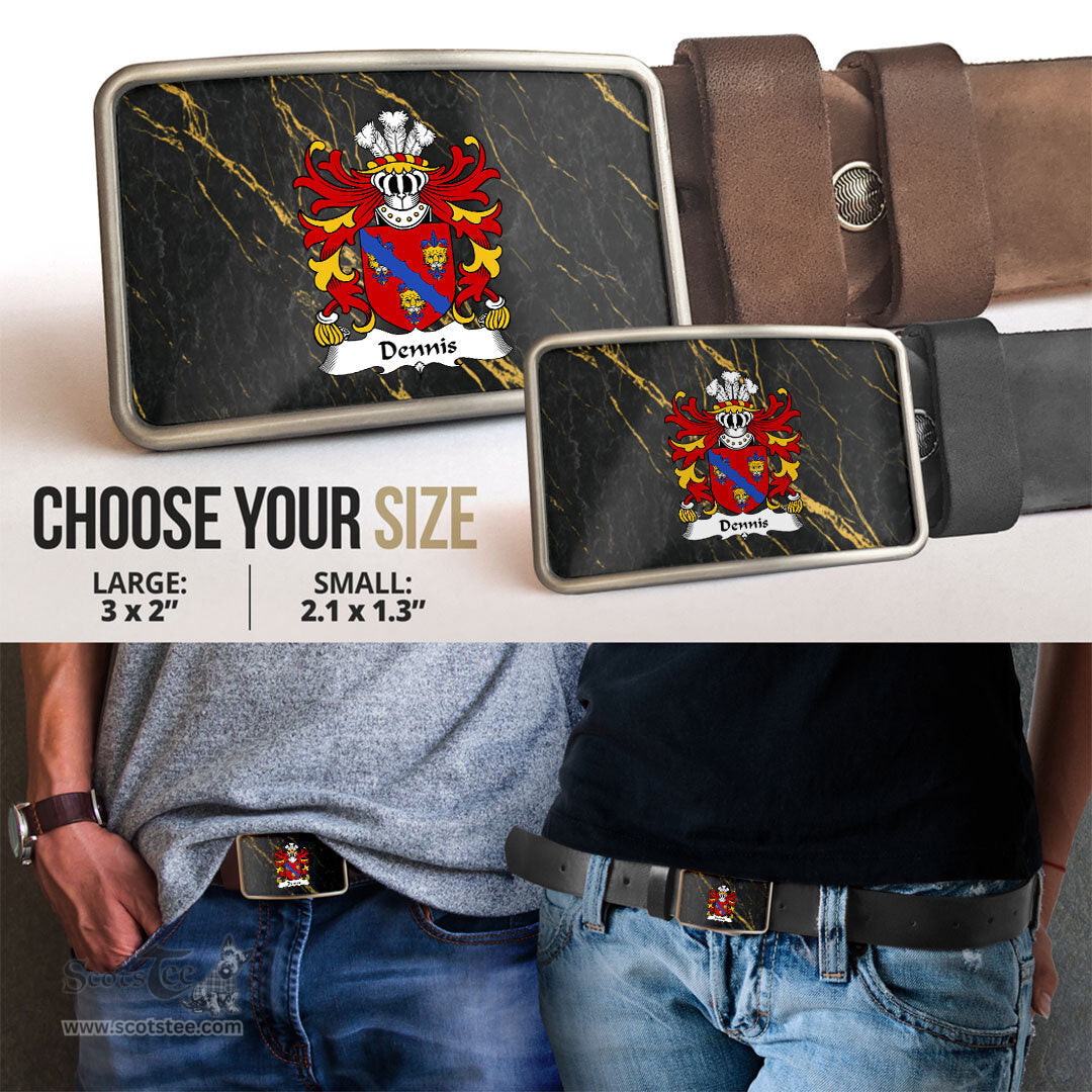 ScotsTee Shop Welsh Dennis or DENNYS DENEYS Glamorgan Coat of Arms Welsh Family Crest Welsh Belt Bucker