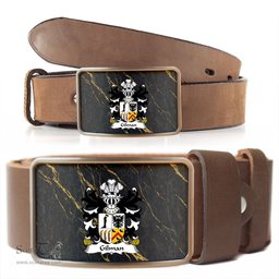 ScotsTee Shop Welsh Gilman Claims descent from Cilmin Troed ddu Coat of Arms Welsh Family Crest Welsh Belt Bucker